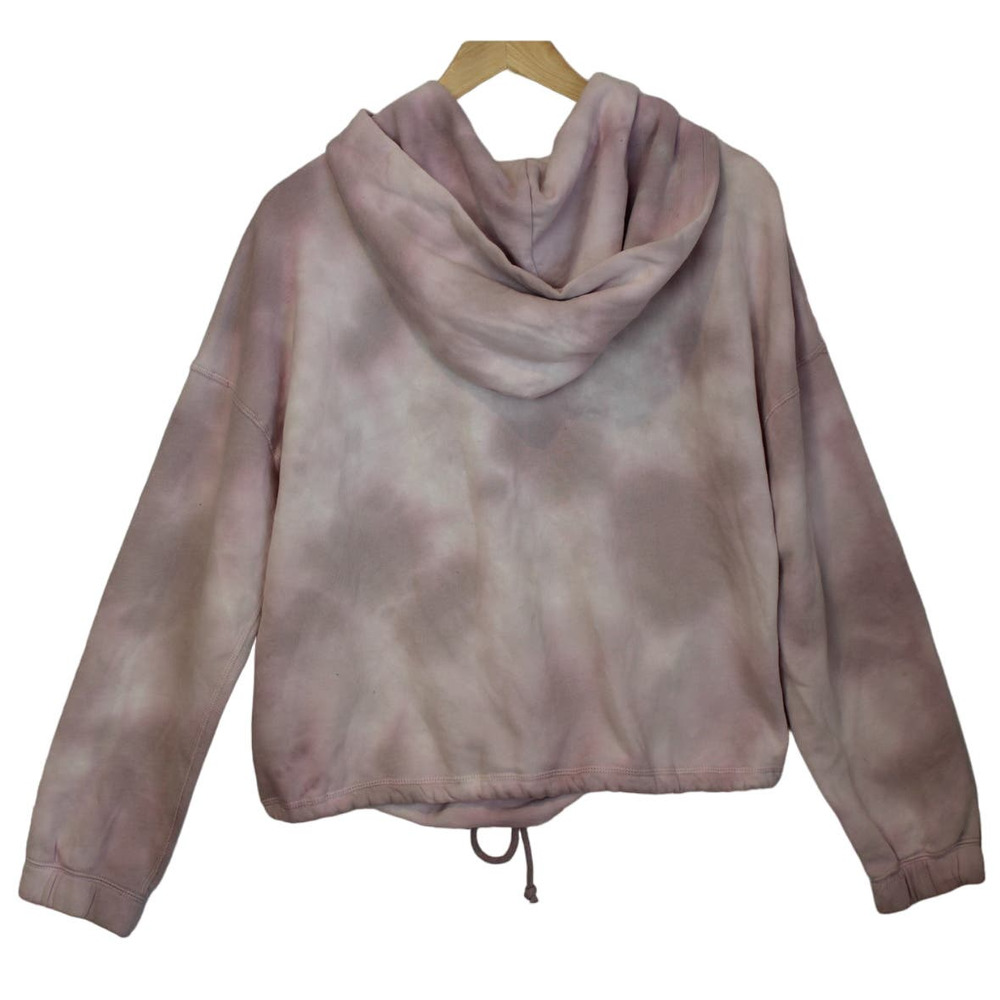 Abercrombie & Fitch Soft A&F Pink Tie Dye Long Sleeve Hoodie Sweatshirt Size L - Picture 2 of 5